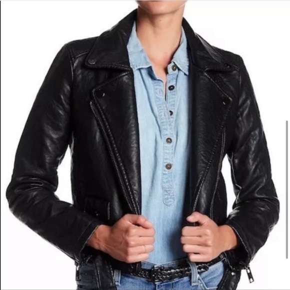 Joe’s Jeans | Black Faux Leather Moto Jacket | Size Small - Picture 5 of 10